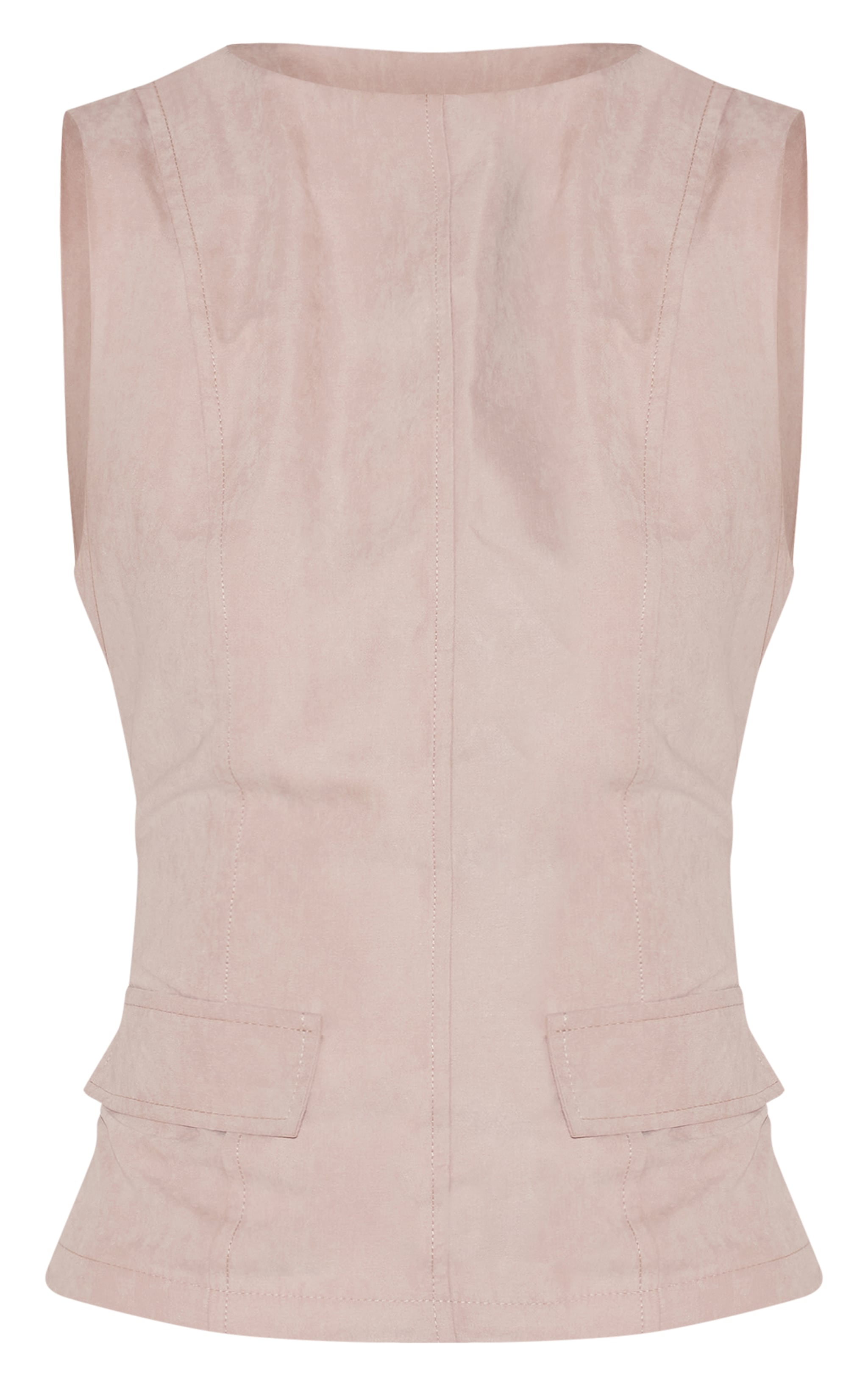 Stone Peach Skin Sleeveless Long Top image 5