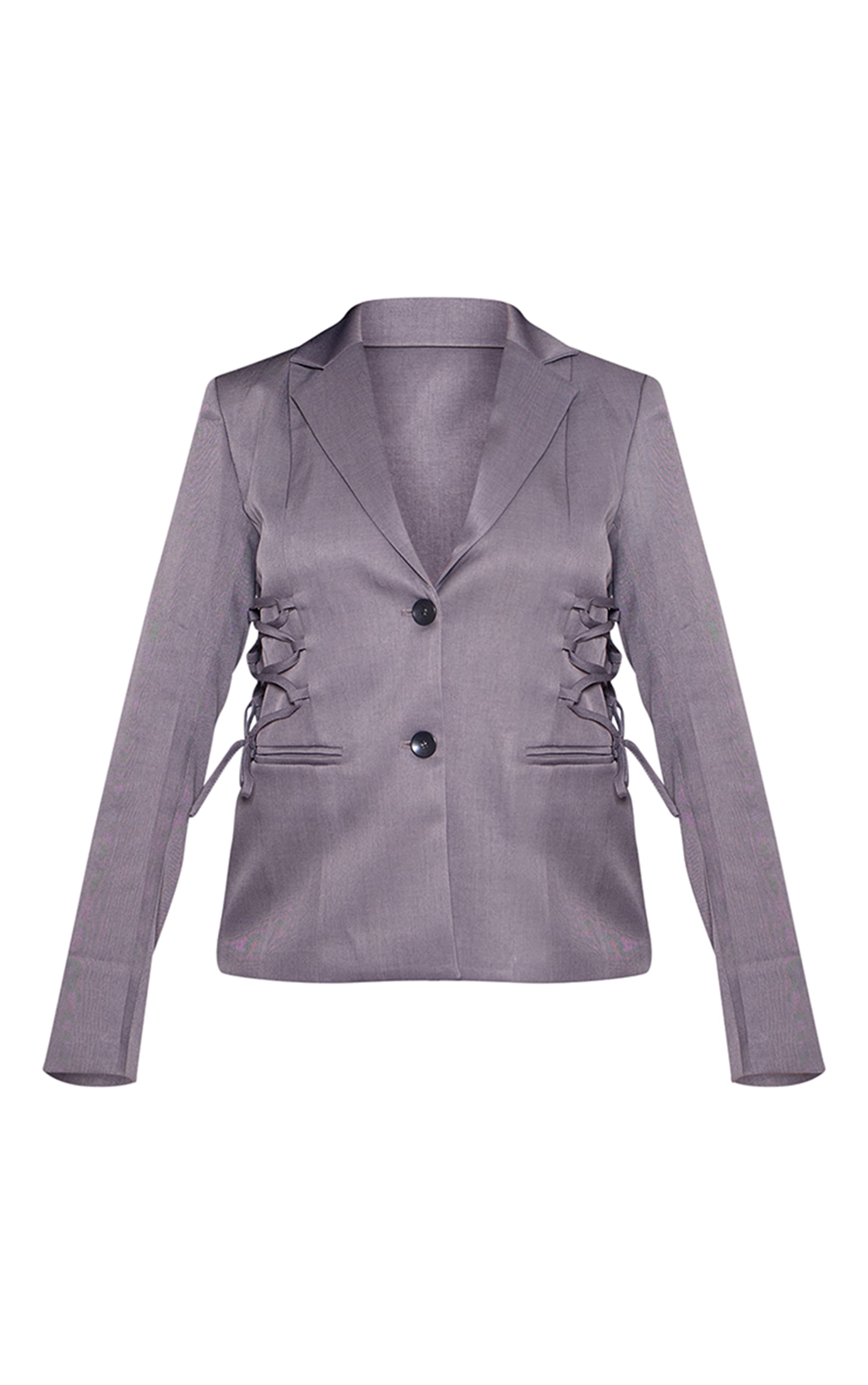 Blazer gris anthracite et lacets à la taille image 5