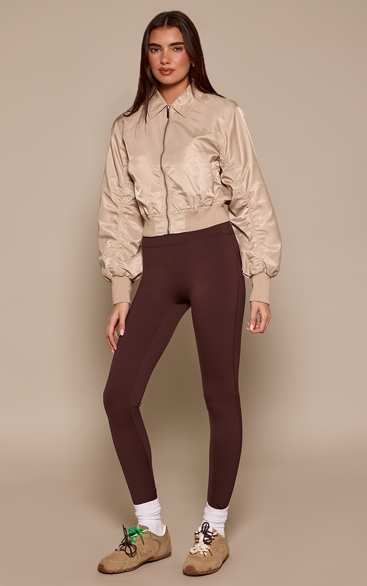 Stone Cropped Nylon Bomber Jacket image 3