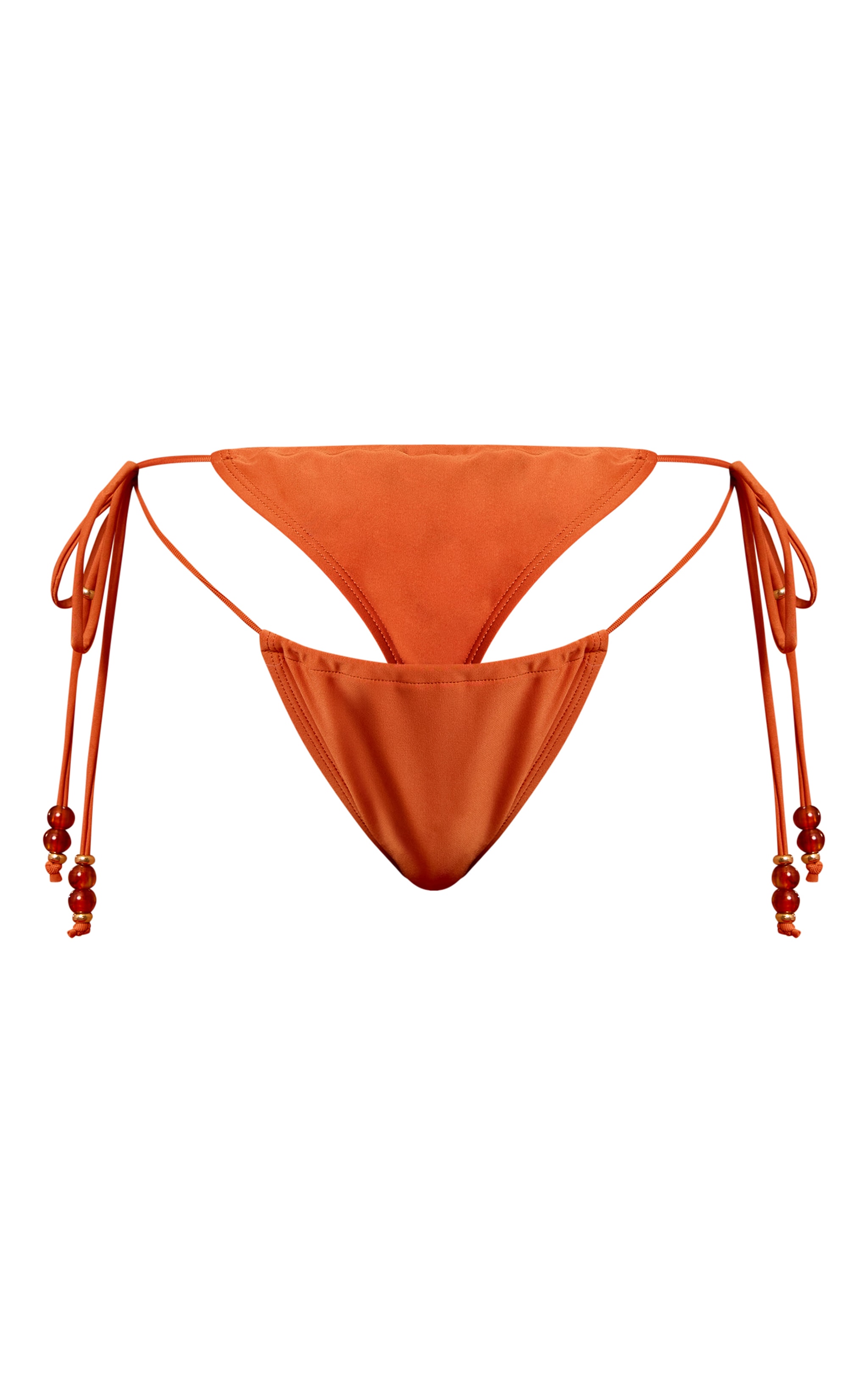 Rust Beaded Tie Side Bikini Bottom image 5