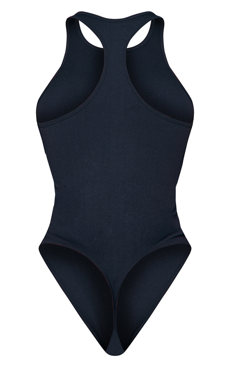 Petite Body côtelé noir à dos nageur et contours image 6