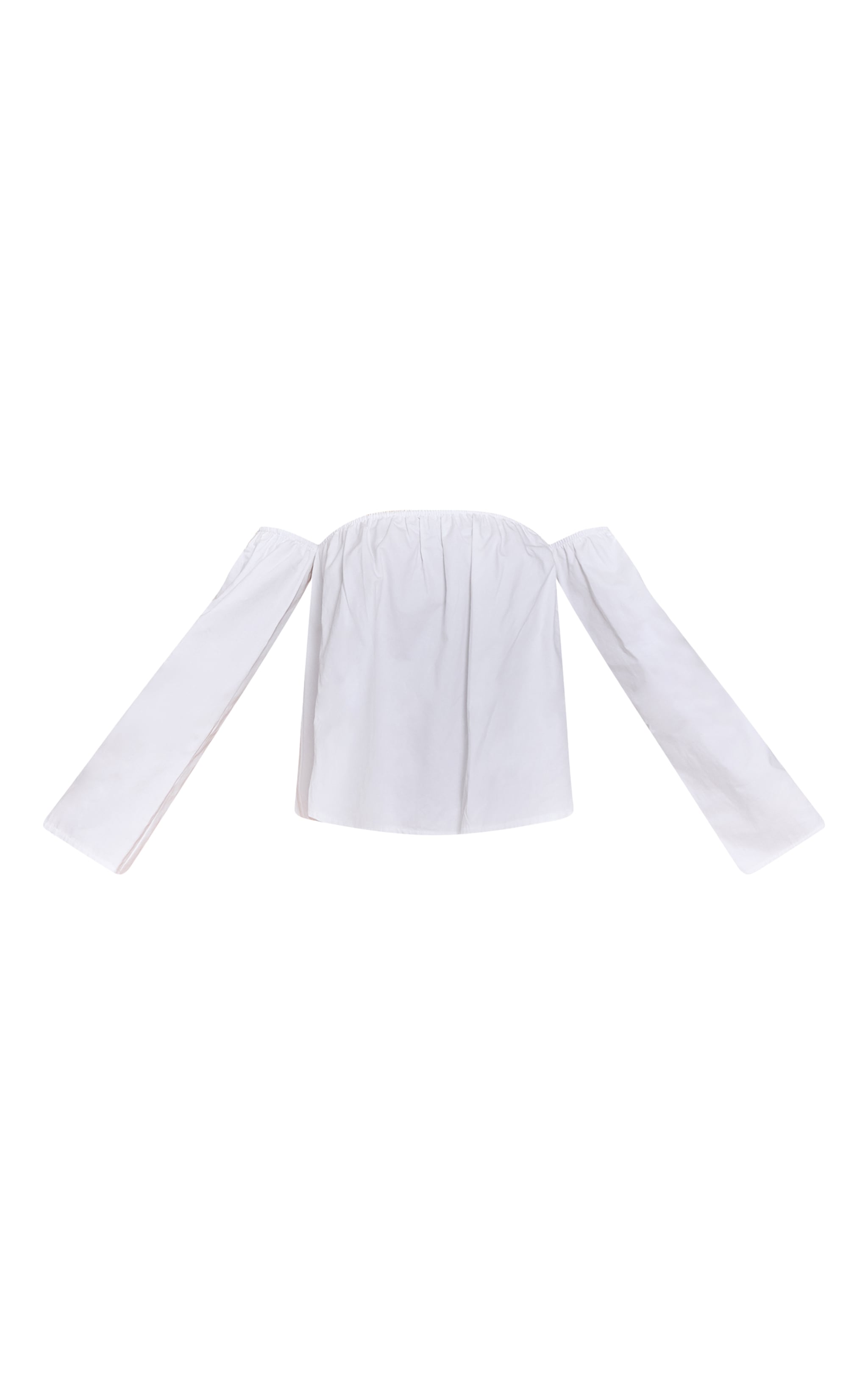 White Peach Skin Floaty Bardot Top image 5