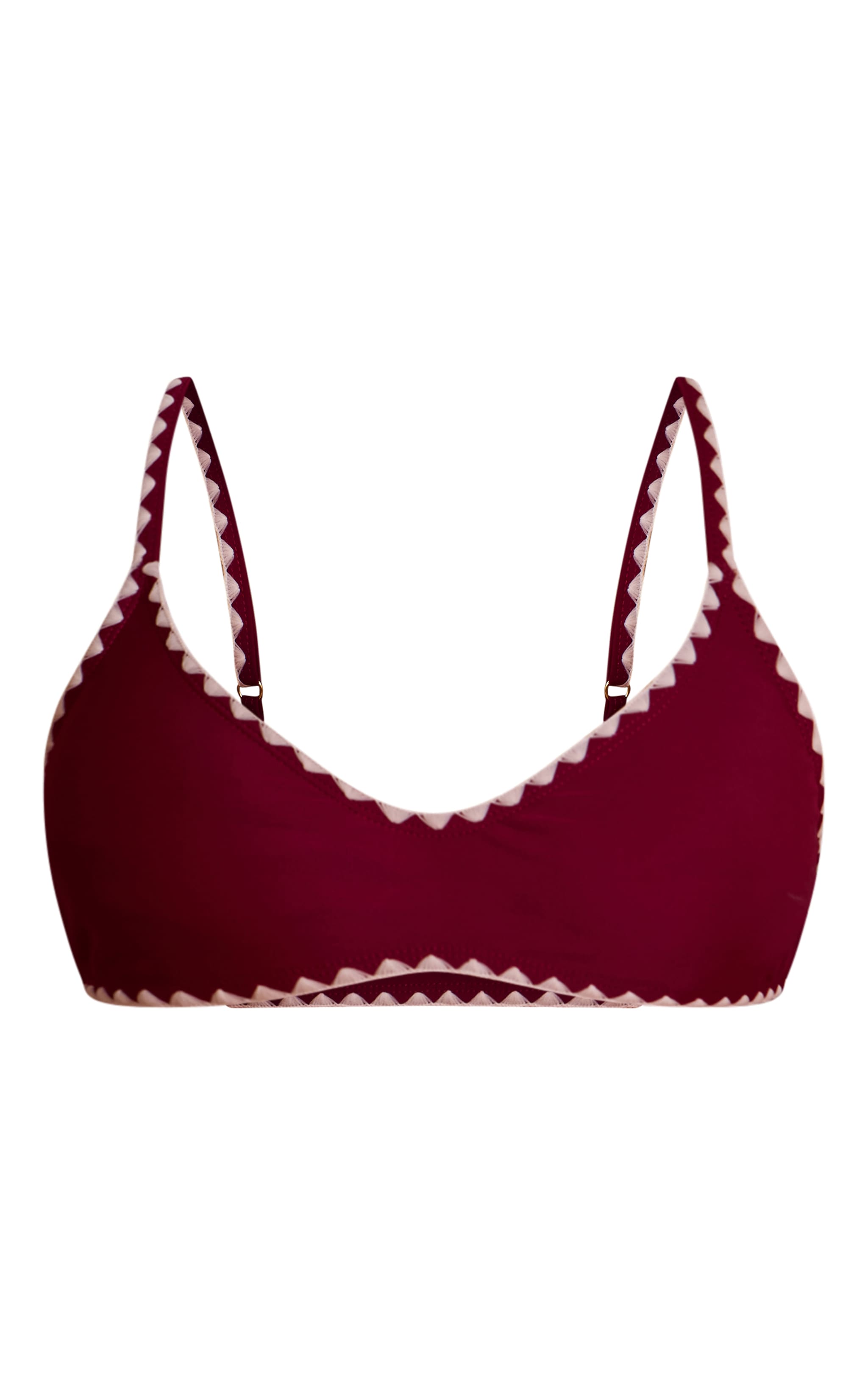 Plum Whip Stitch Scoop Neck Bikini Top image 5