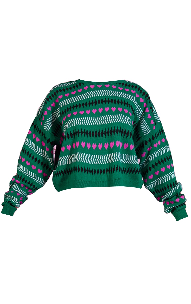 Plus Green Fairsile Cropped Christmas Jumper image 4