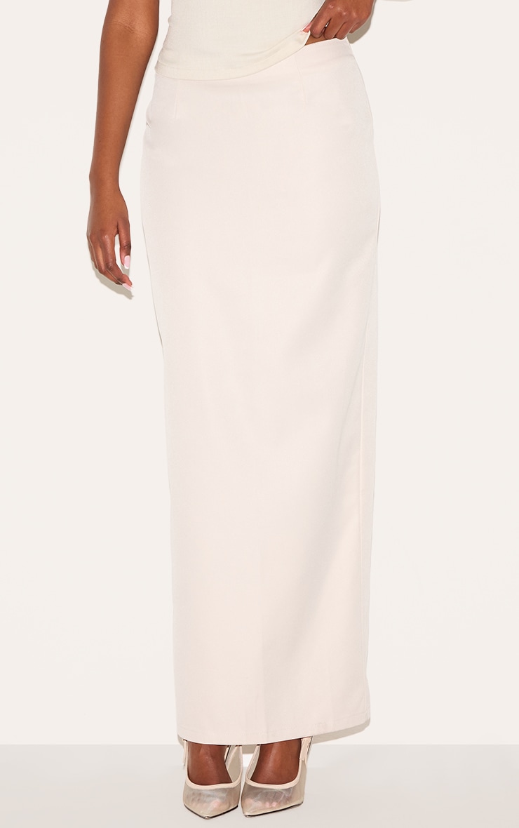 Stone Tailored Woven Straight Maxi Skirt