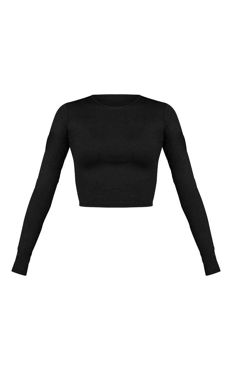 Black Ultimate Sculpt Long Sleeve Crop Gym Top image 5