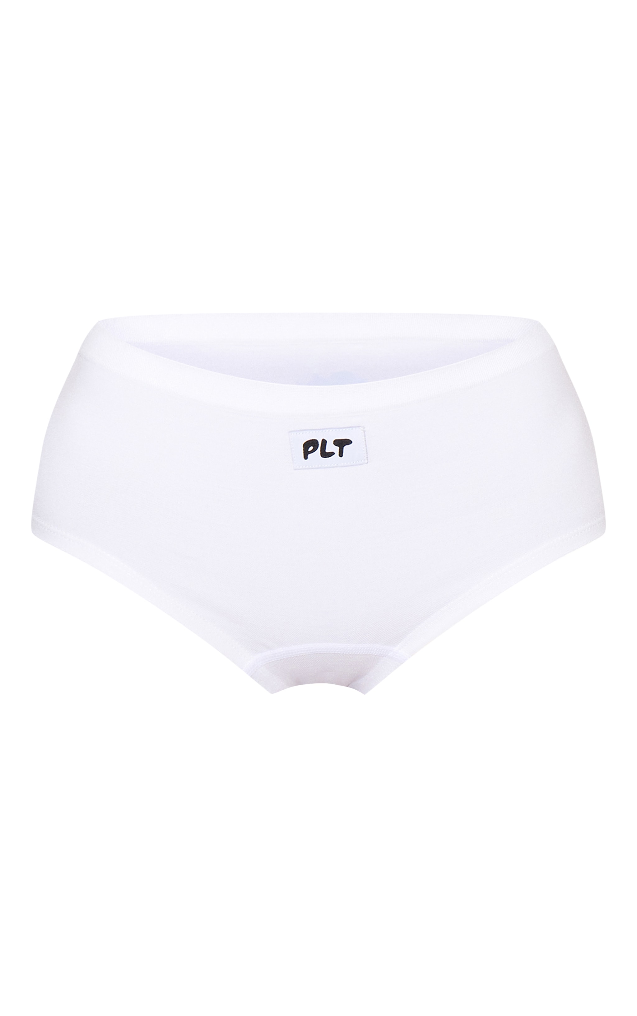 PRETTYLITTLETHING White Woven Badge Seamless Brief image 5