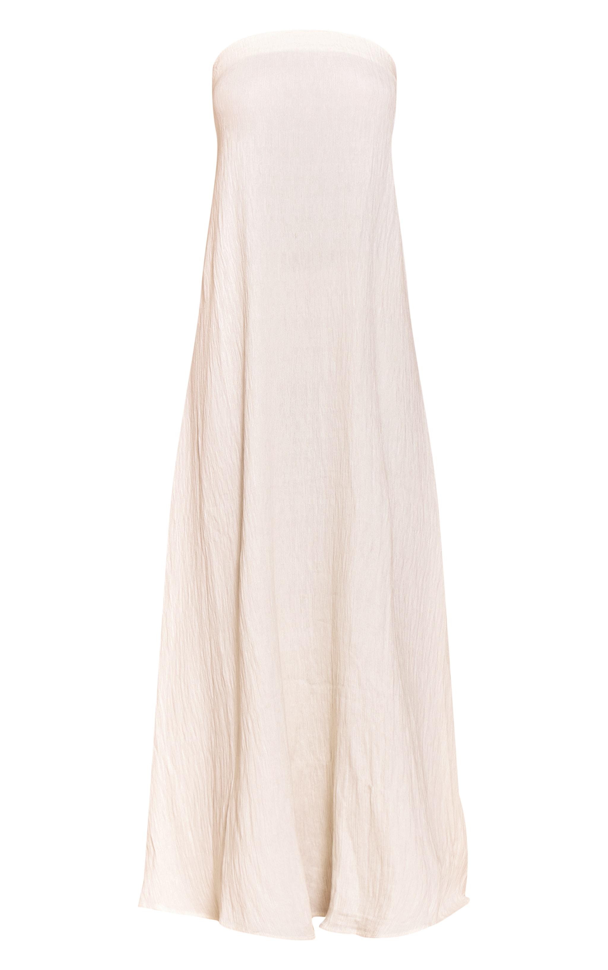 Cream Textured Bandeau Column Maxi Dress image 5