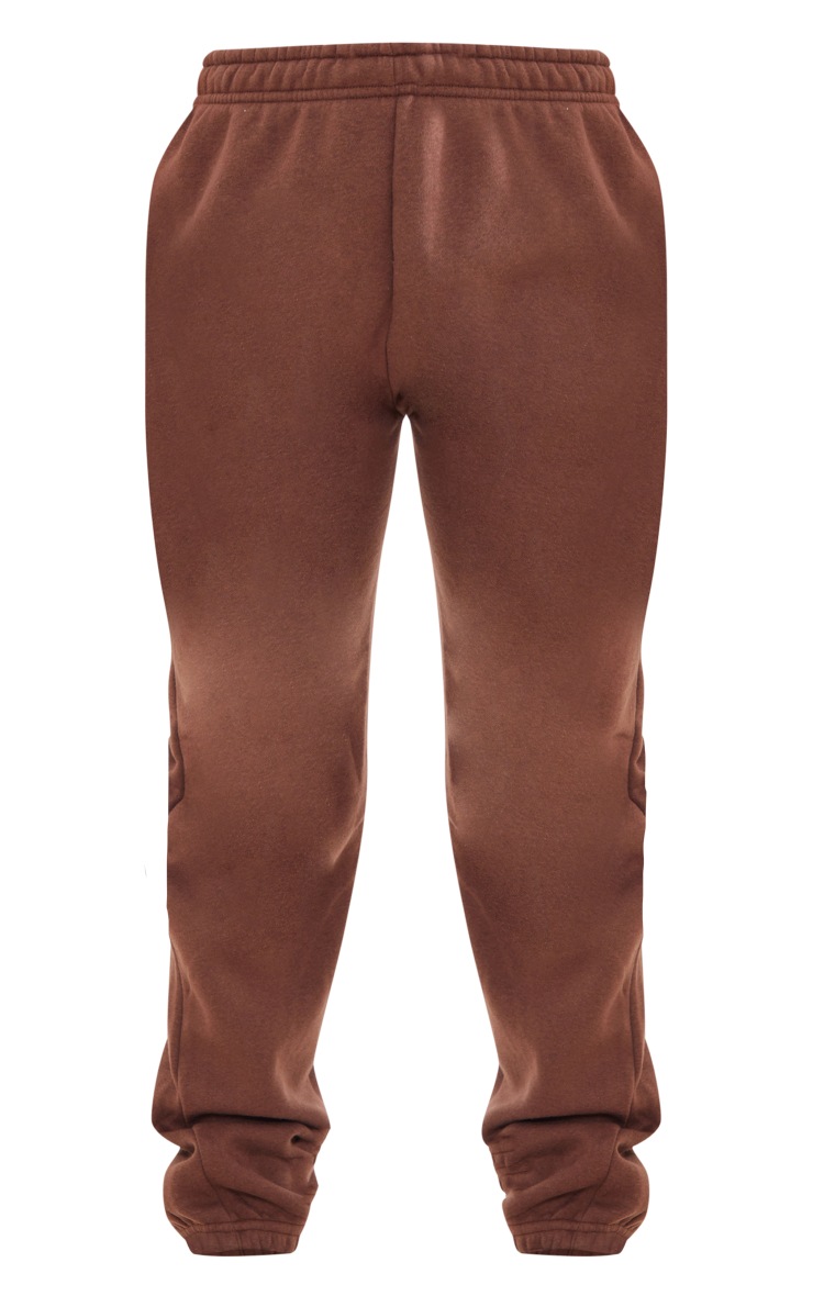 Chocolate Brown Sweat Cuffed High Waist Joggers image 5