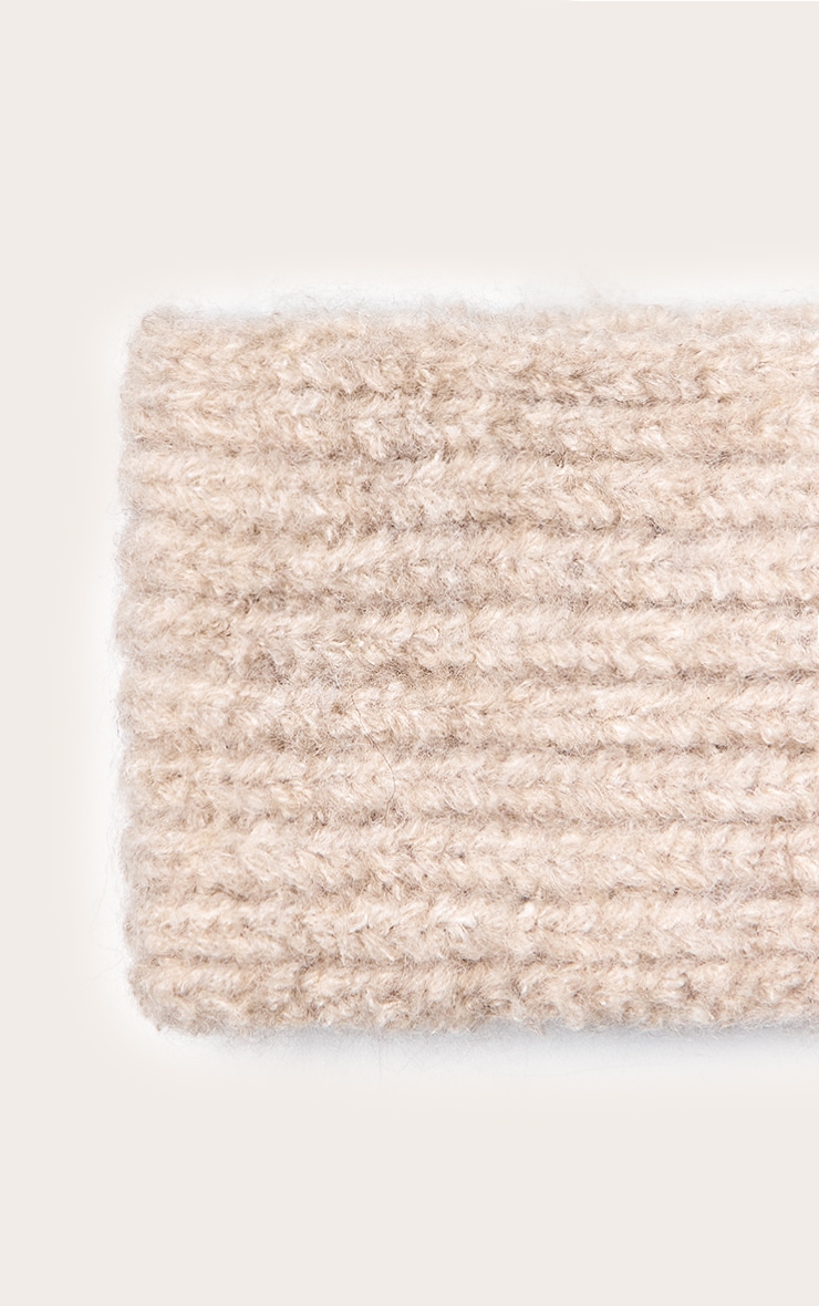 Oatmeal Brushed Knit Headband image 3