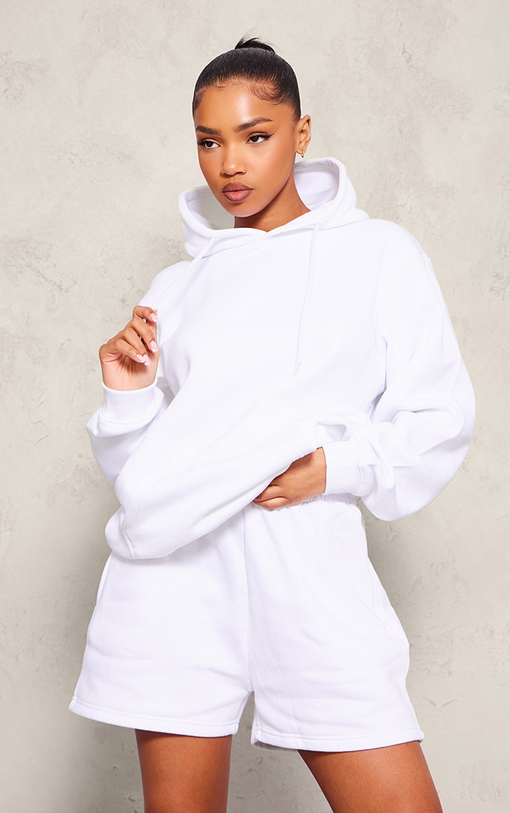 Baggy white hoodie store