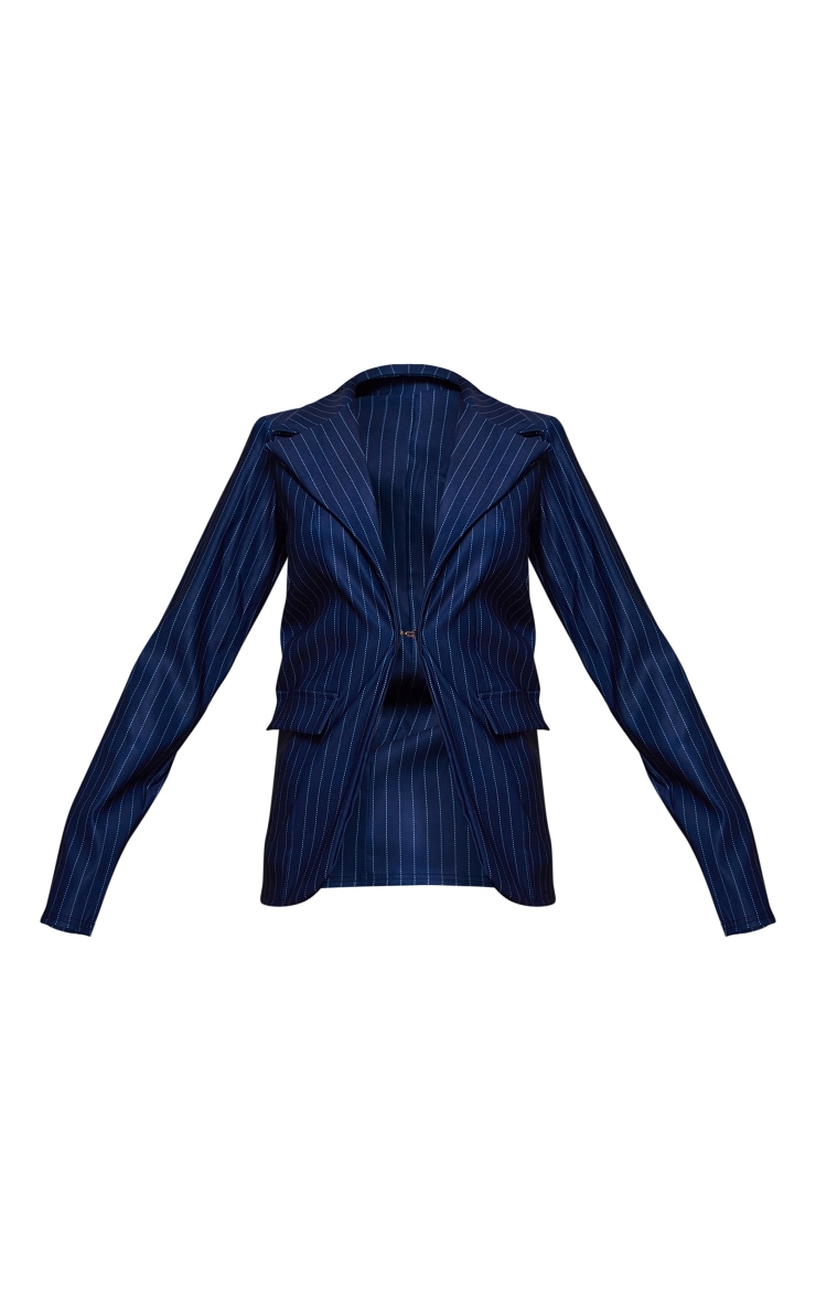 Navy Pinstripe Stretch Woven Oversized Blazer Co-ords