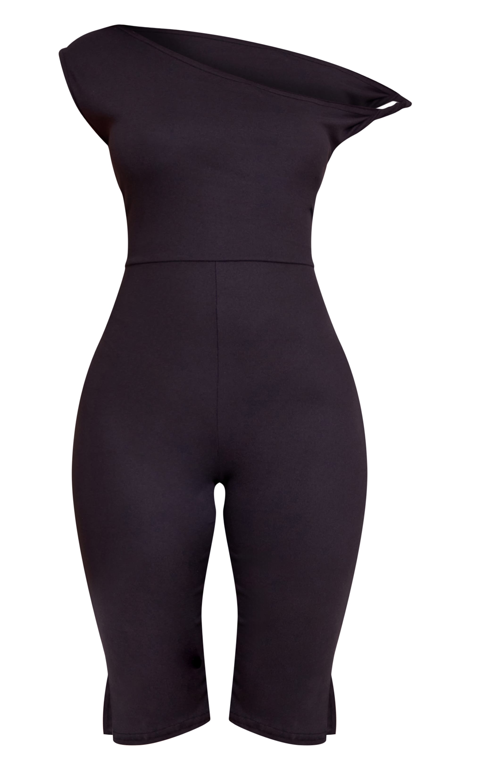 Petite Black Super Soft Bardot Twist Detail Fitted Jumpsuit image 5