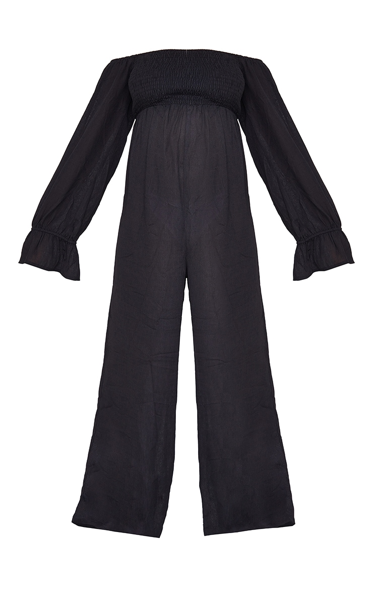 Maternity Black Bardot Jumpsuit PrettyLittleThing AUS
