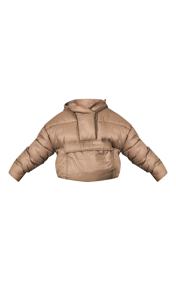 Sage Khaki Statement Pocket Pull Over Puffer Coat image 5