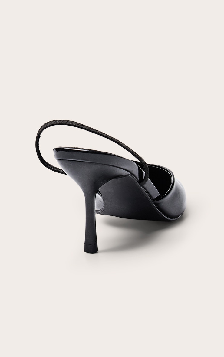Black Patent Pointed Toe Sling Back image 4
