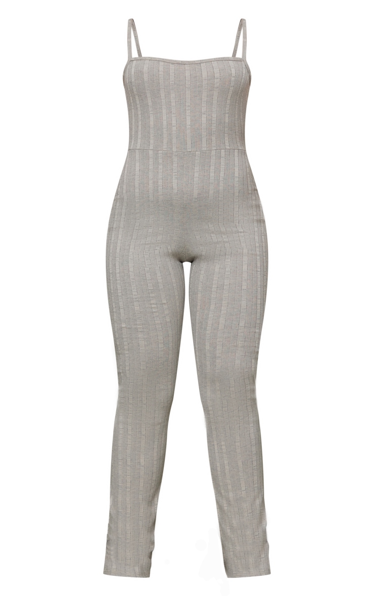 Stone Wide Rib Square Neck Strappy Jumpsuit image 5