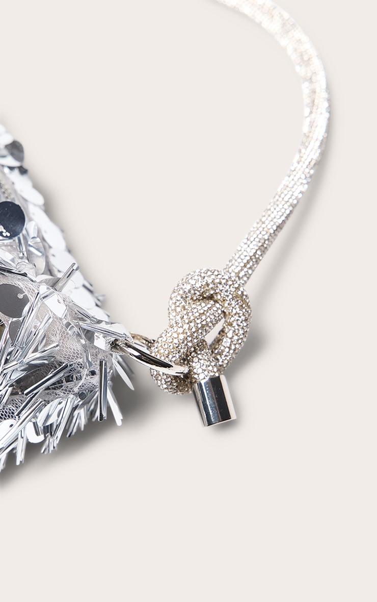 Silver Tassel Sequin Shoulder Bag image 4