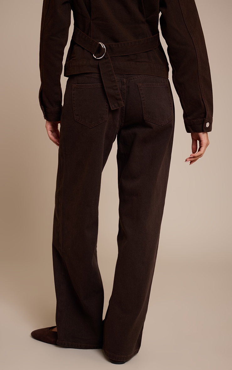 Dark Chocolate Dip Front Straight Leg Jeans image 3