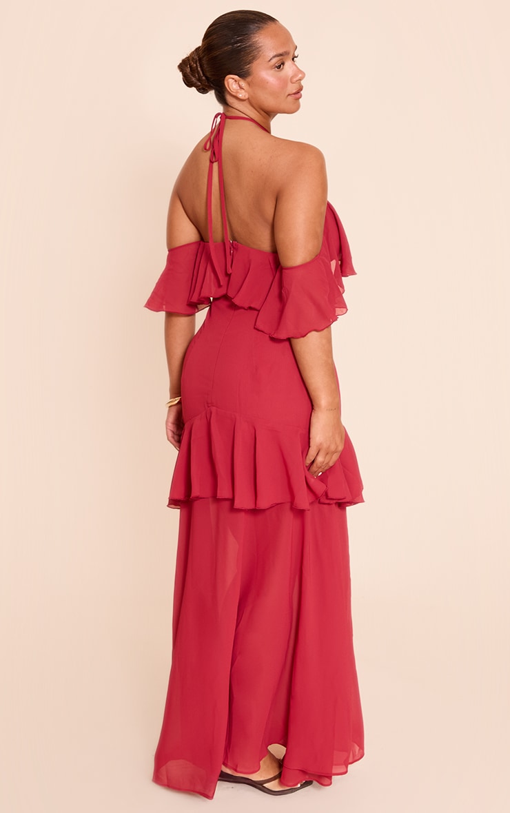 Shape red Chiffon Tiered Maxi Dress image 2