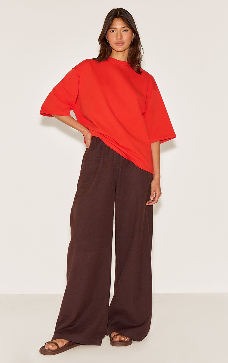 Red Oversized Boxy T Shirt image 3