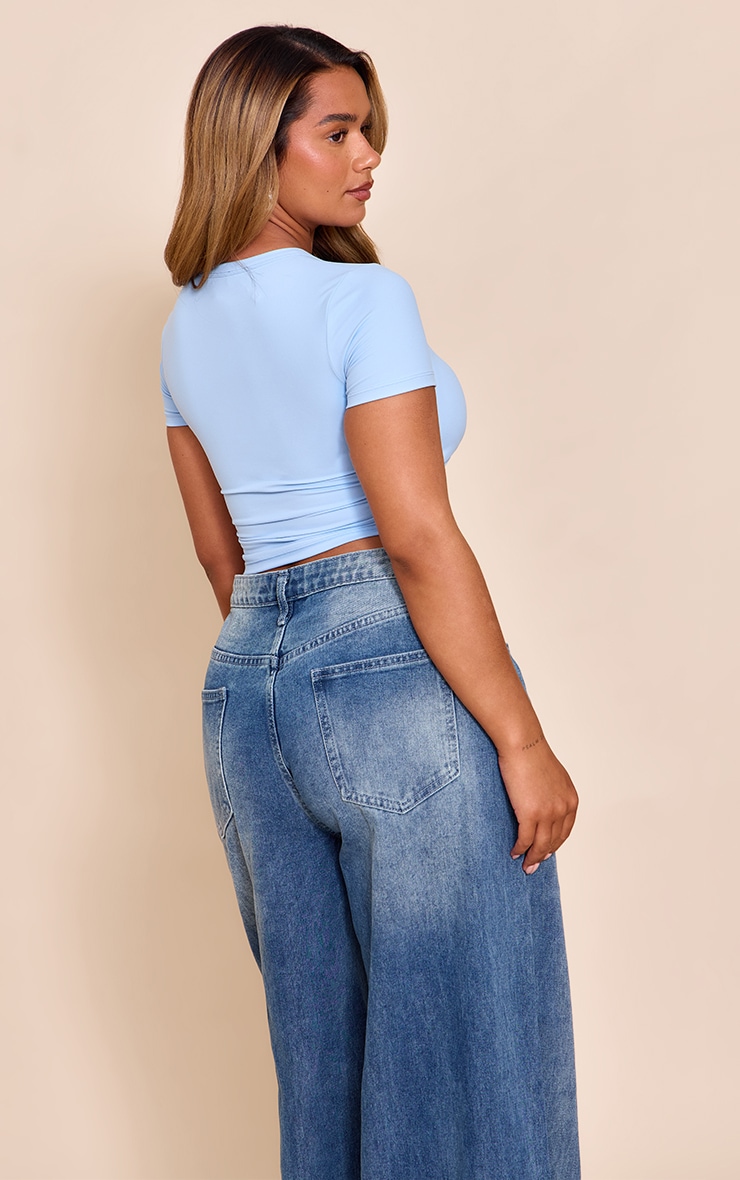 Shape T-shirt en Sculpt bleu ciel à soutien-gorge intégré image 2