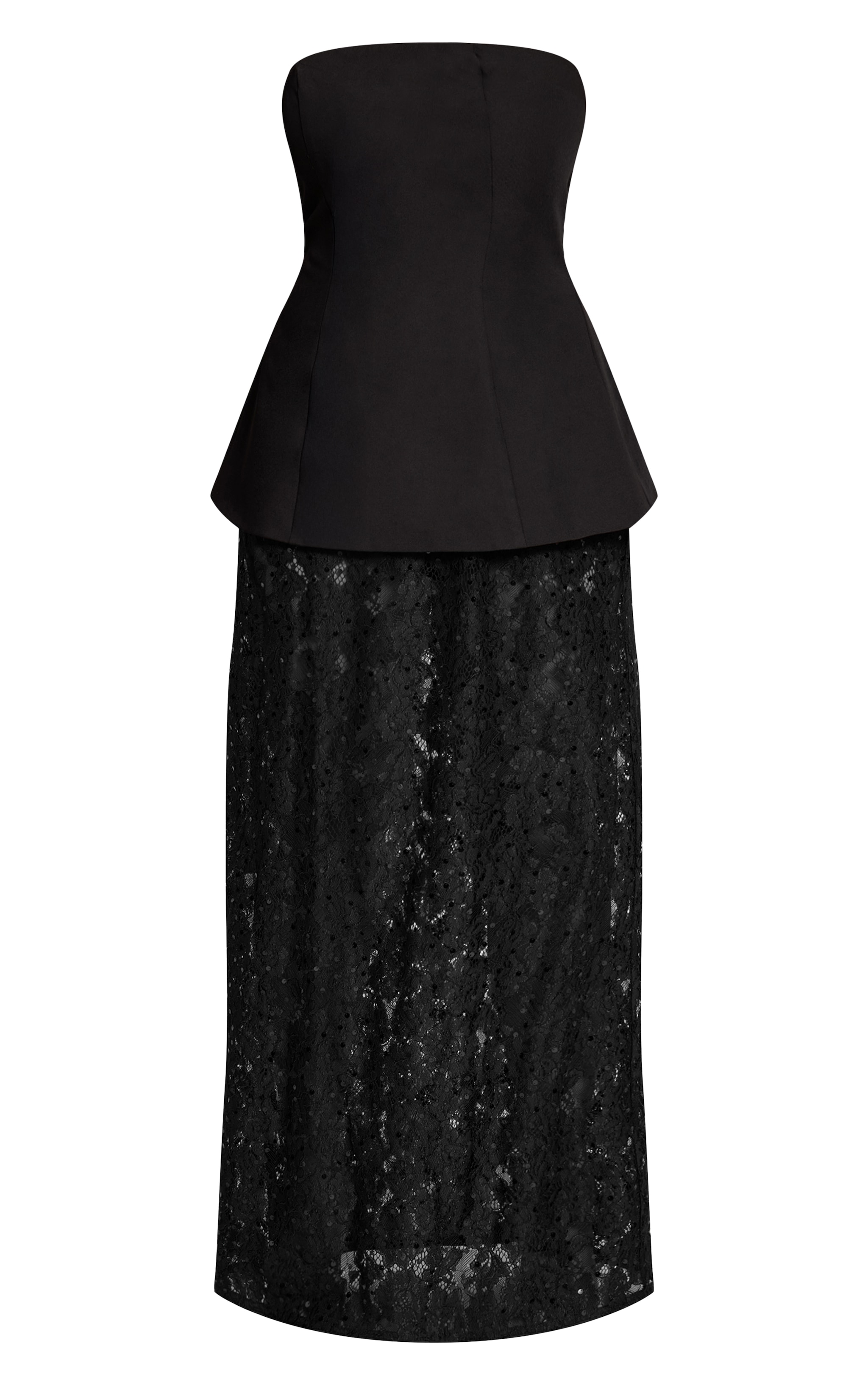Shape Black Bandeau Lace Insert Maxi Dress image 5