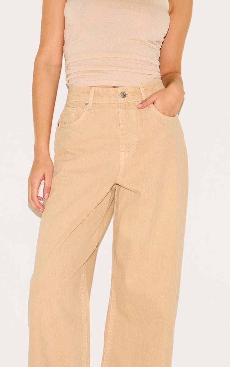 Taupe Turn Up Hem Jeans image 4
