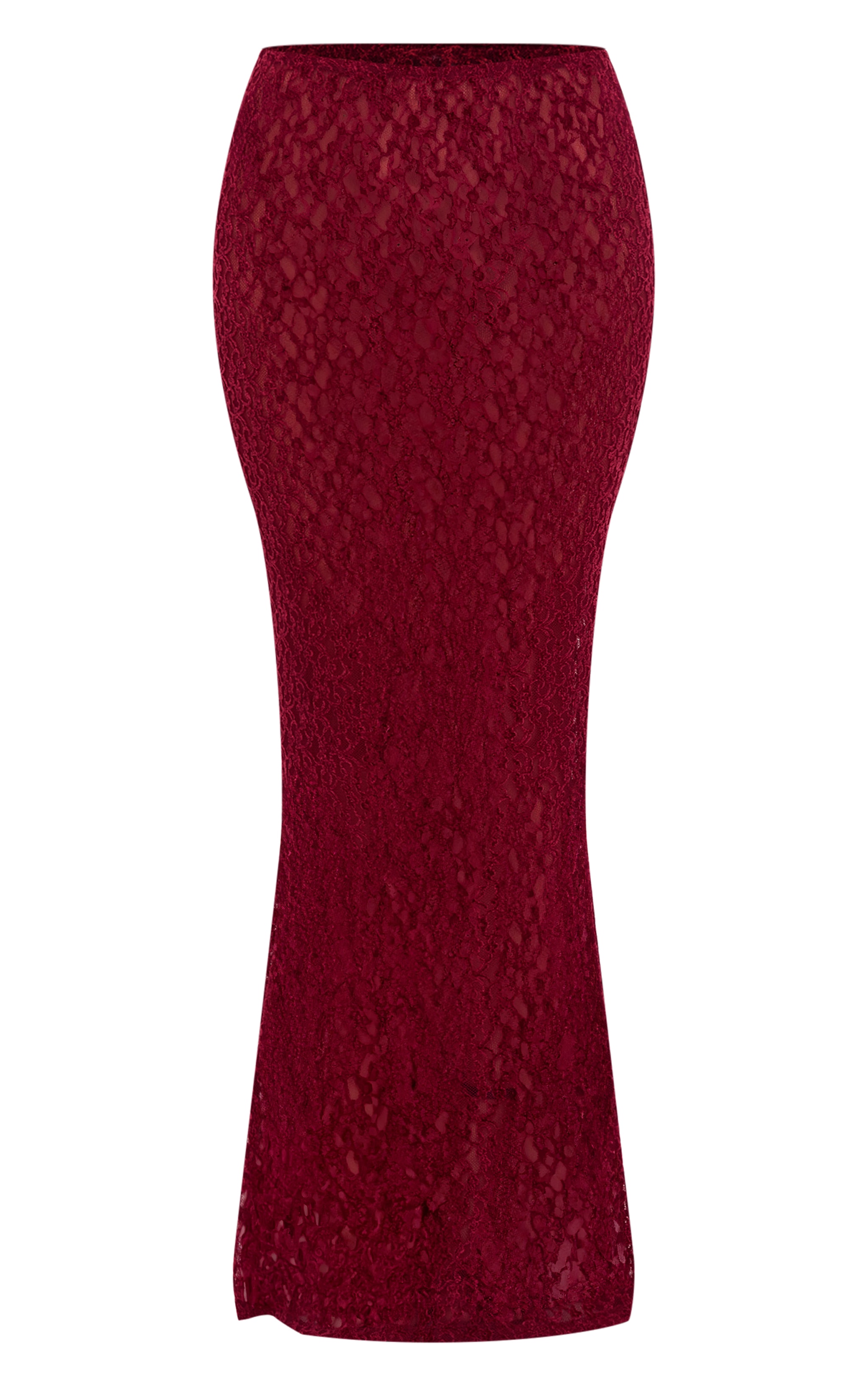 Burgundy Textured Lace Maxi Skirt image 5