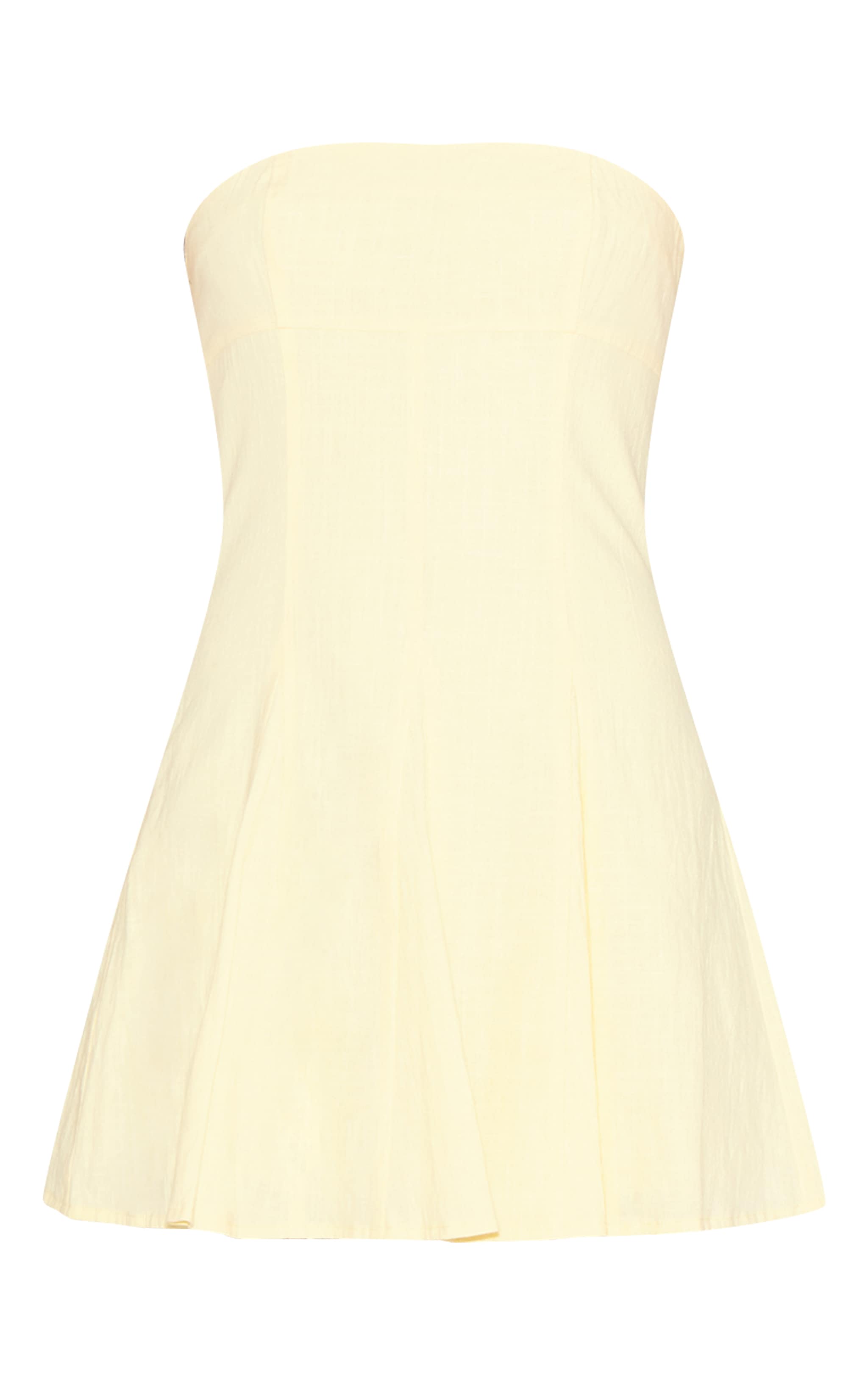 Lemon Bandeau Pleated Shift Dress image 5