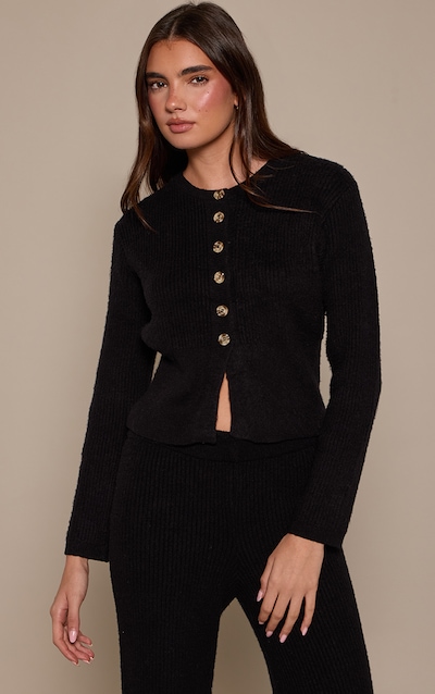 Black Cinched Waist Cardigan