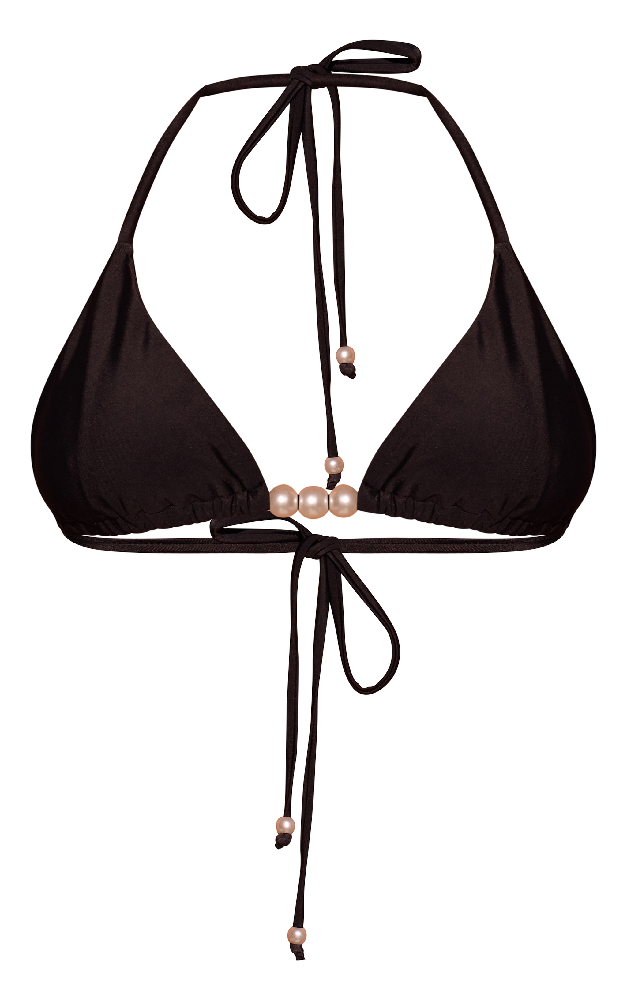Black Pearl Trim Triangle Bikini Top image 5