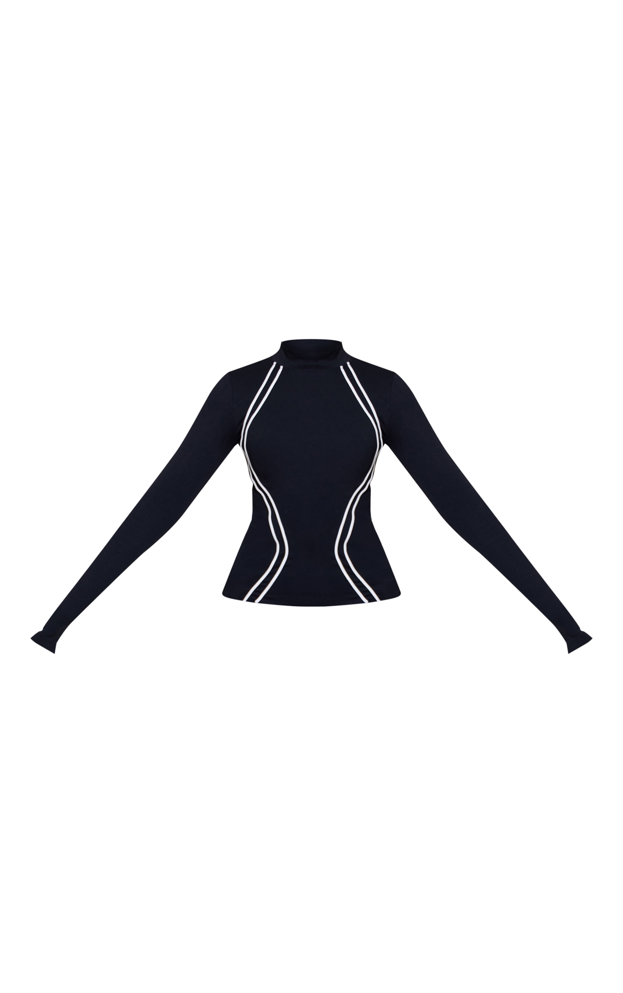 PLT SKI Top noir sans coutures à empiècements image 5