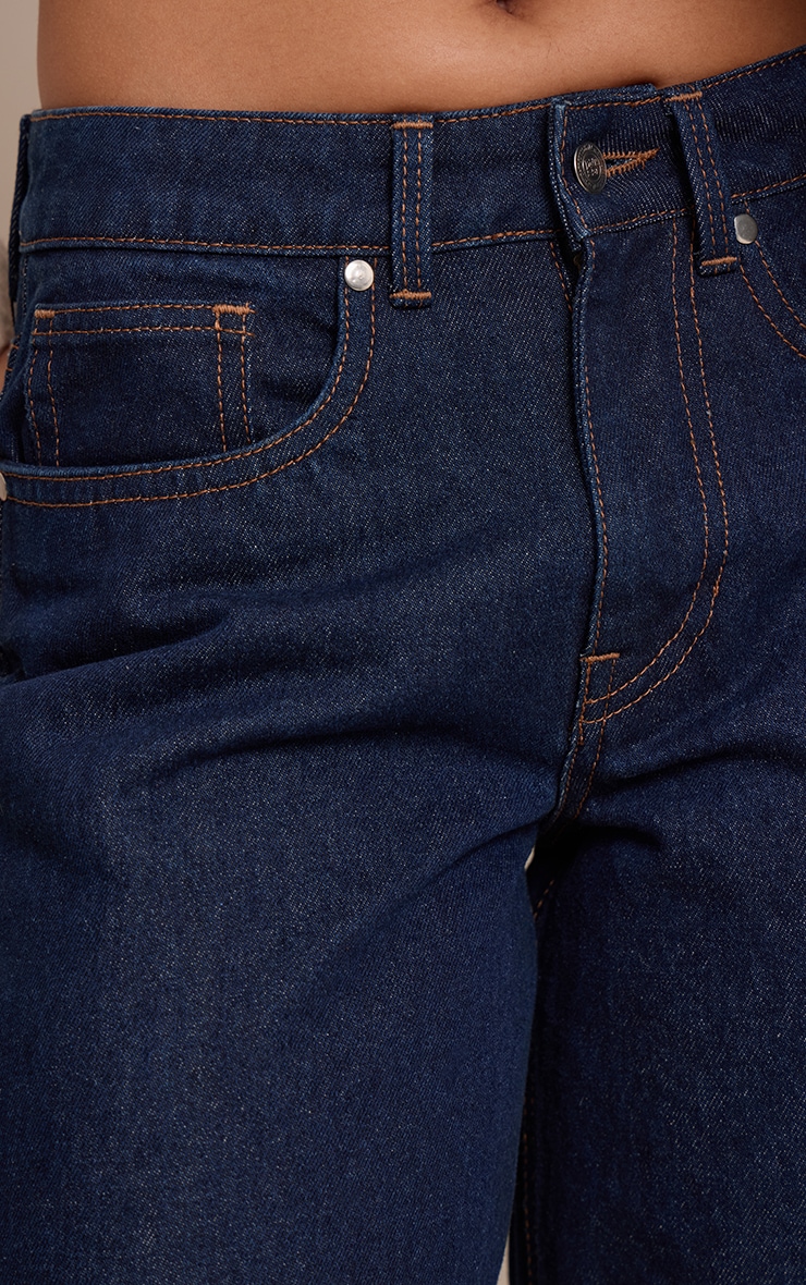 Tall Indigo Mid Rise Wide Leg Jeans image 4