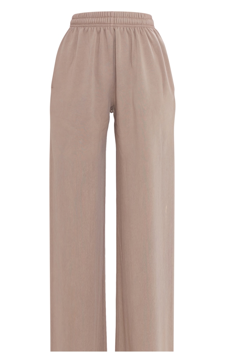 Petite Beige Oversized Wide Leg Washed Sweatpants image 5