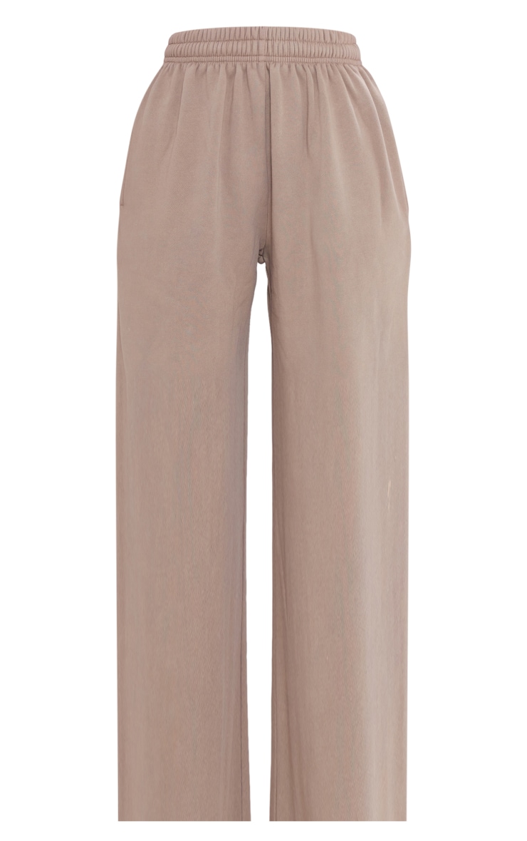  Petite Beige Oversized Wide Leg Washed Joggers image 5