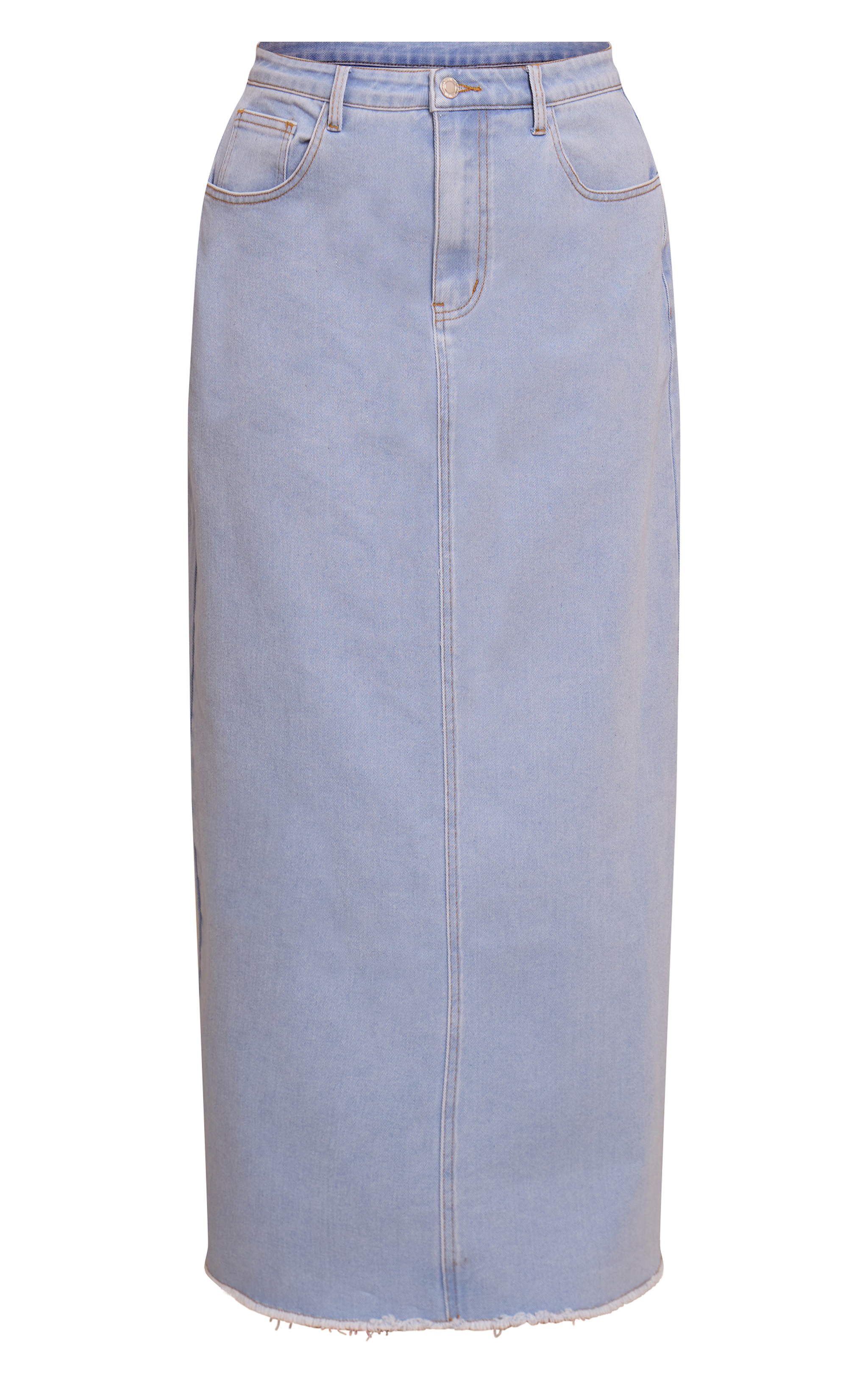 Shape Jupe longue droite en jean stretch bleu clair image 5