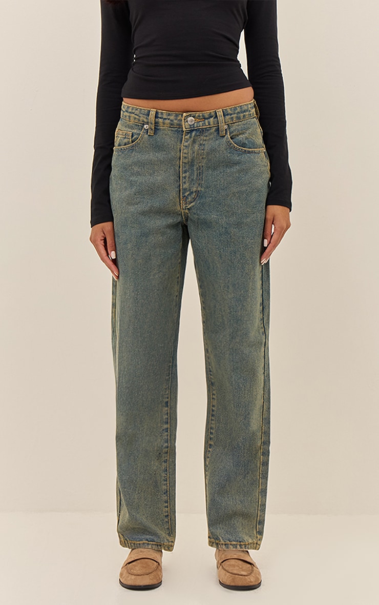 Jeans vintage taille haute jambe large image 1