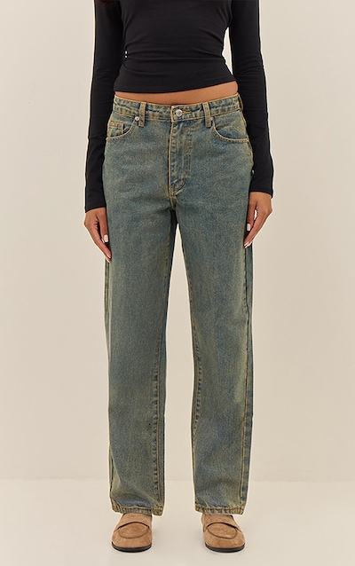 Vintage High Waist Straight Leg Jeans