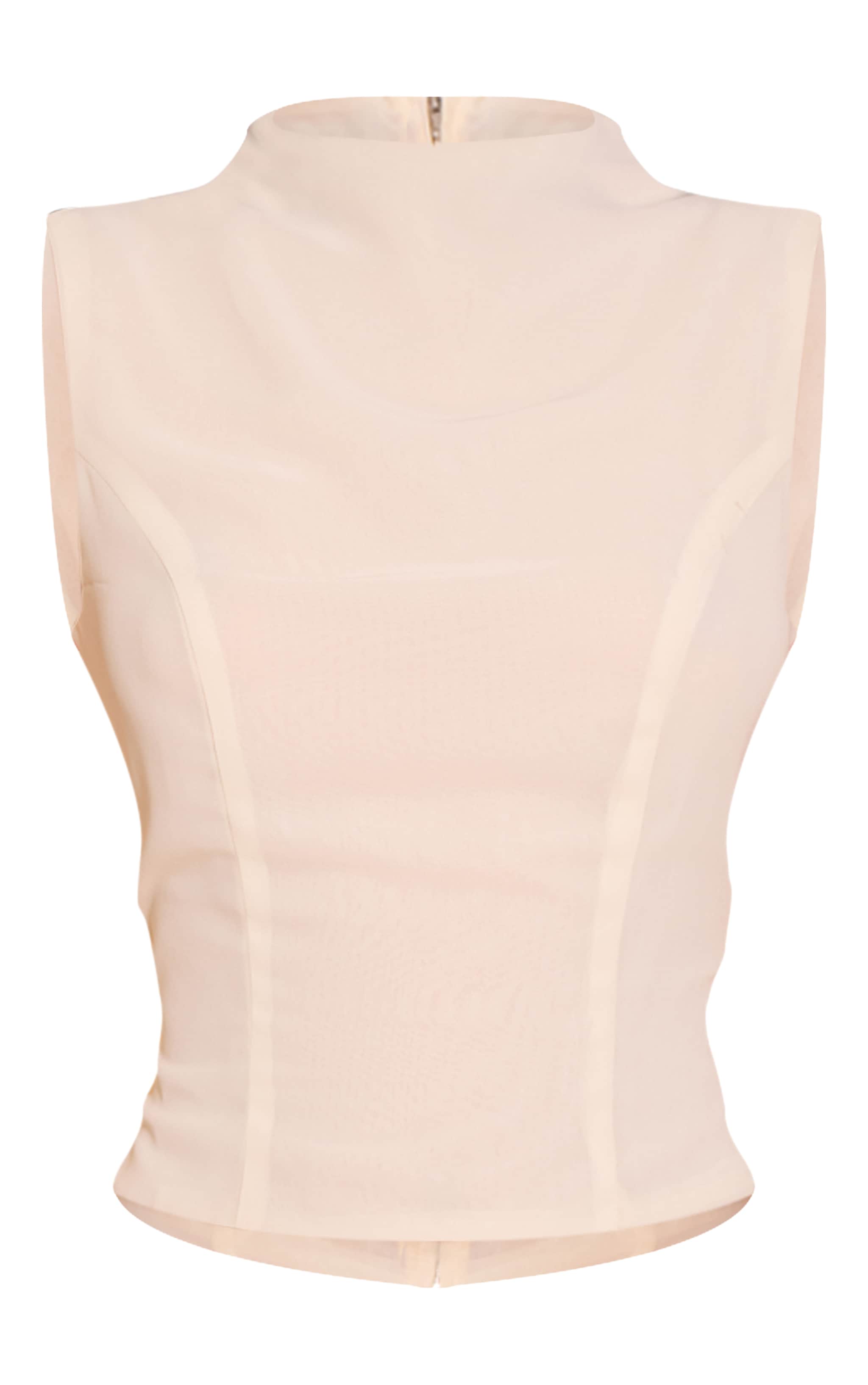 Almond Chiffon High Neck Top image 5