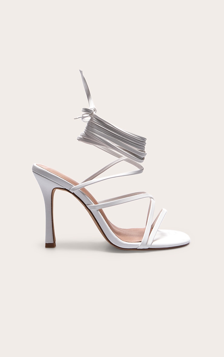 [OPEN YY] / ☆ 24SS LACE-UP POINTY HEEL / WHITE Lovskoo 2024 Women's High Heels Strappy Lace Up Open Toe