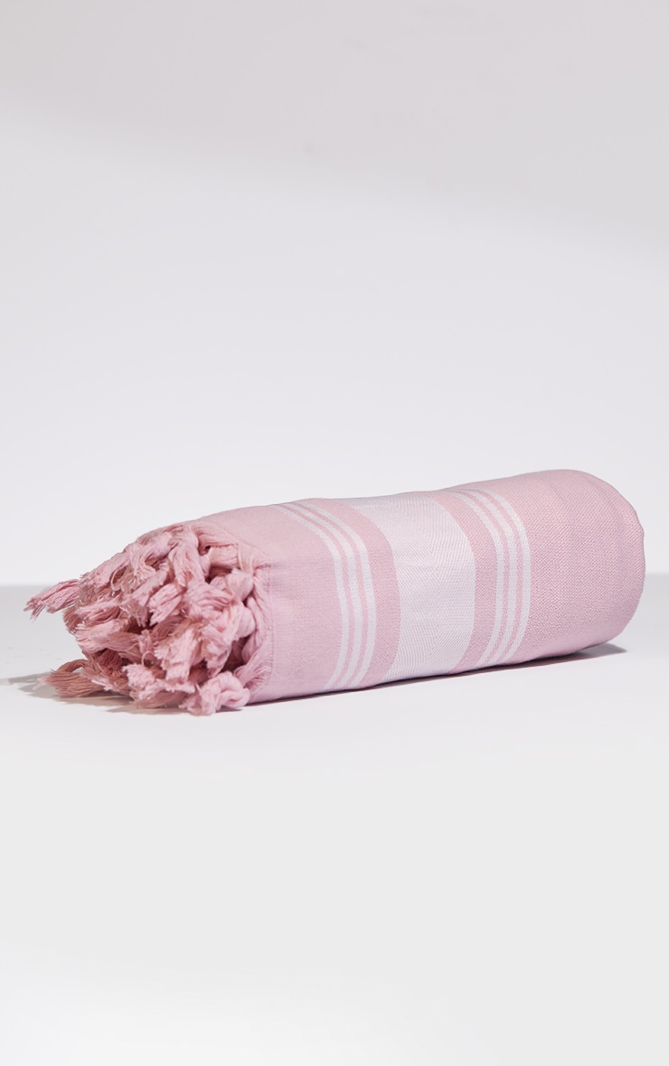 Catherine Lansfield Hammam Cotton Beach Towel Beach Towel Pink