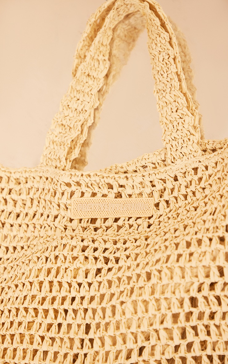 Prettylittlething Natural Woven Large Straw Bag PrettyLittleThing