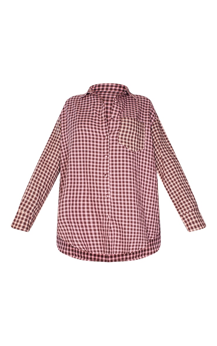pink check shirt dress