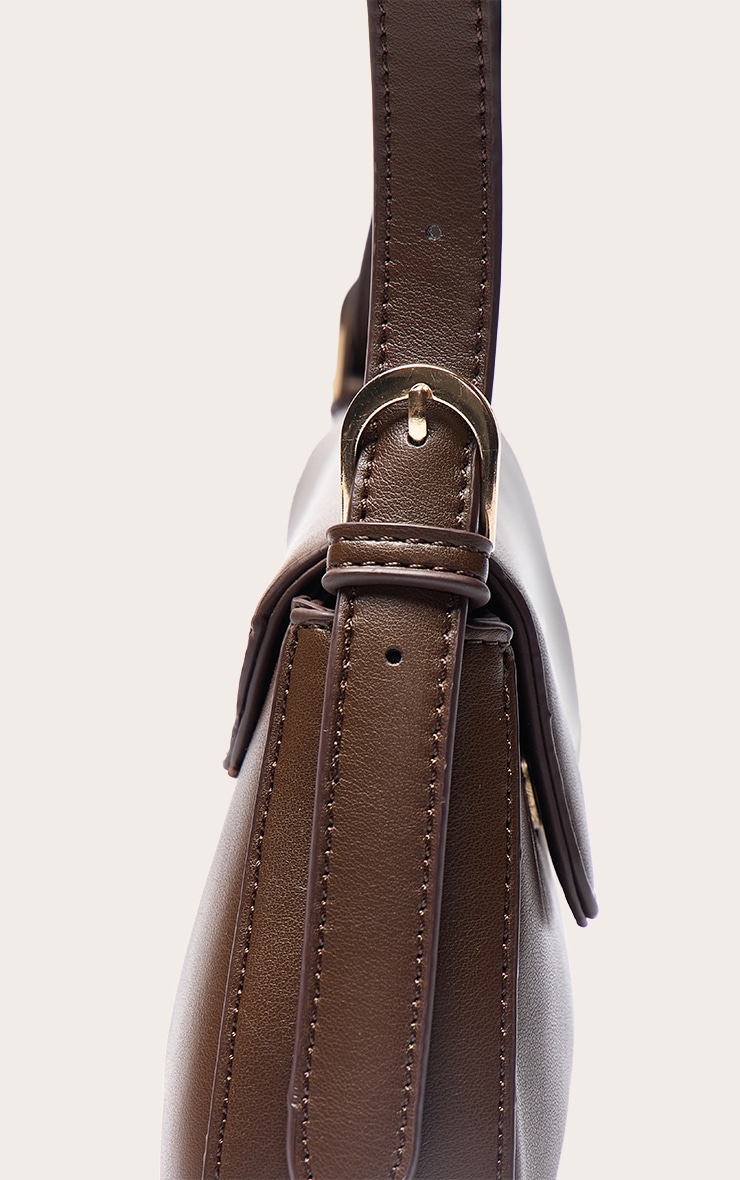 Chocolate Soft PU Trapeze Simple Shoulder Bag image 5