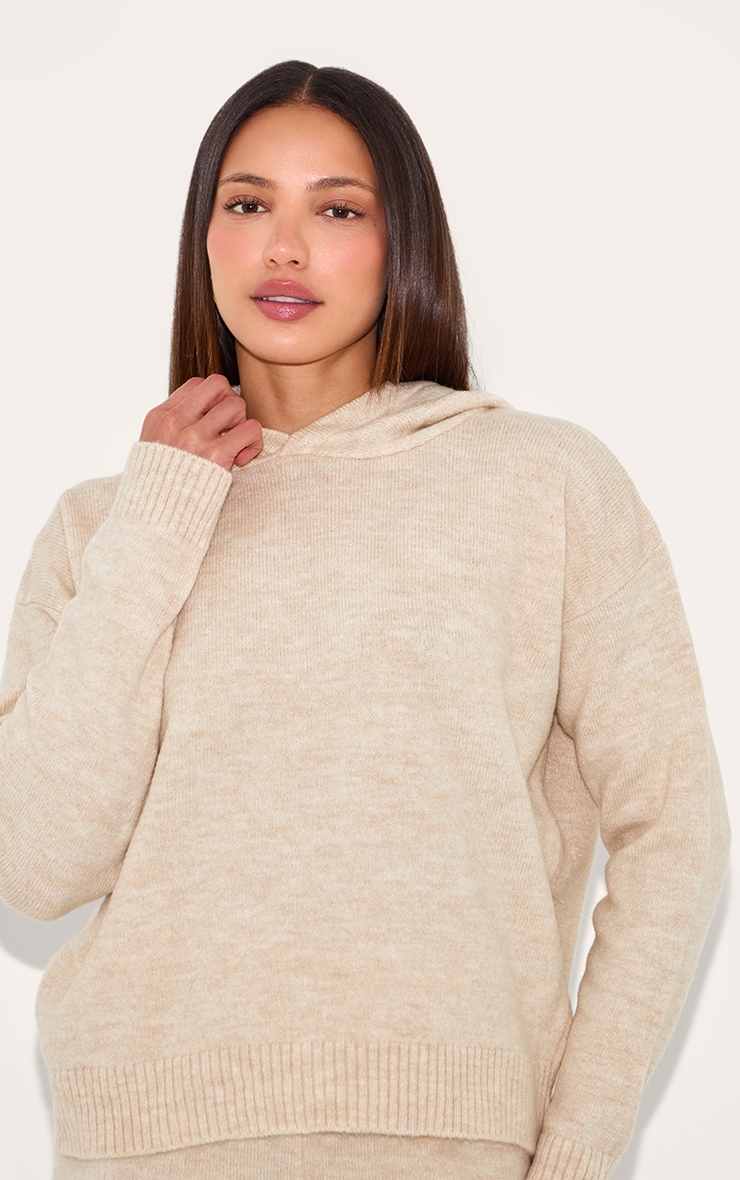 Grand sweat à capuche en maille tricot oversize couleur pierre pour grandes tailles image 4