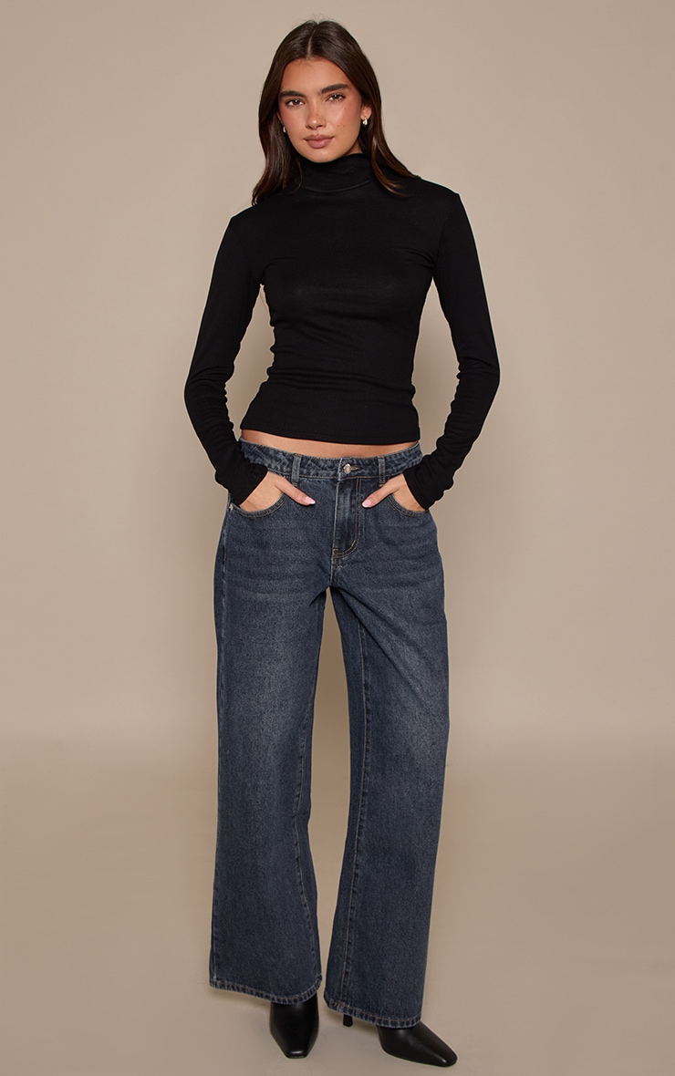 Dark Vintage Low Rise Wide Leg Jeans image 2