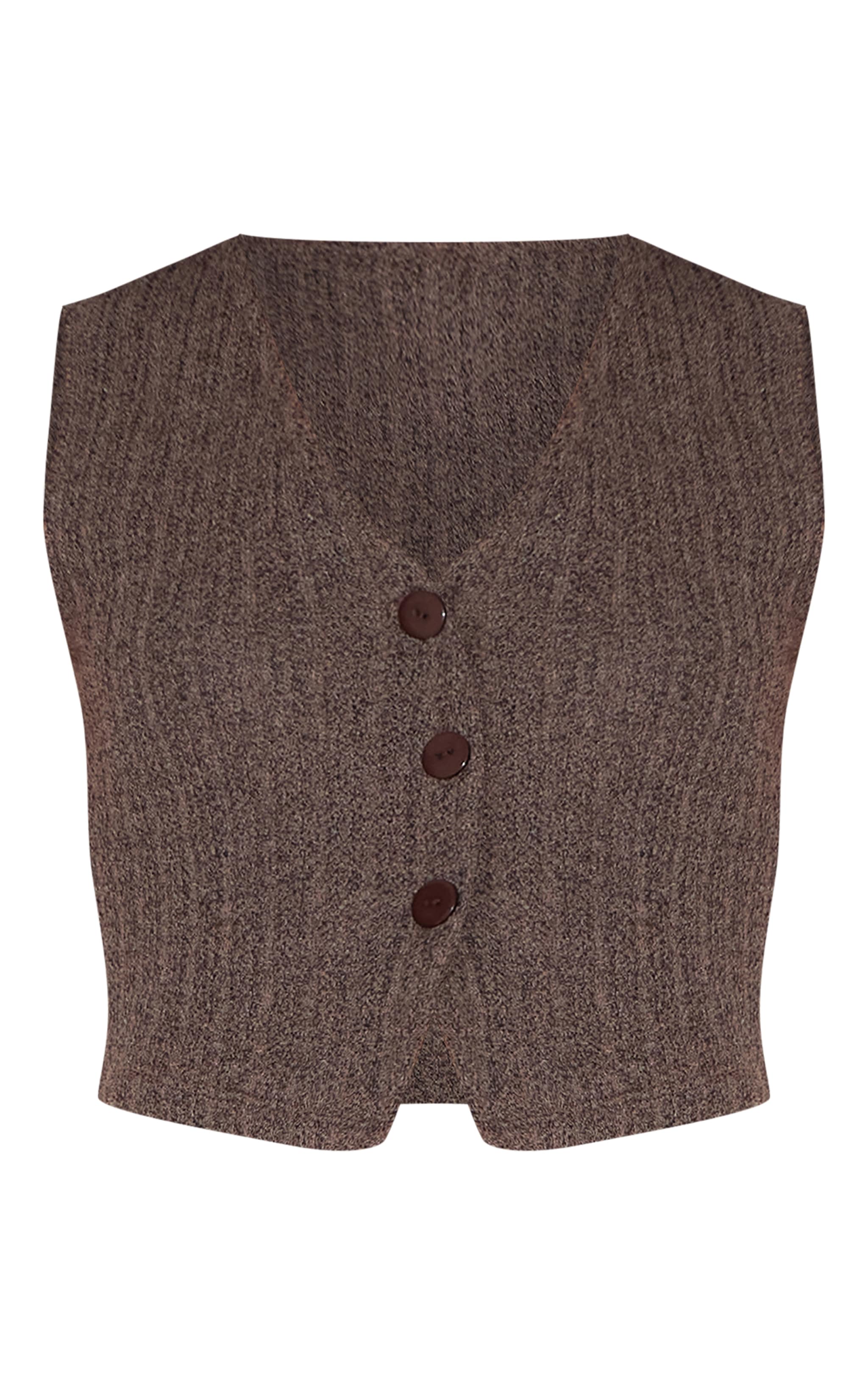 Chocolate Distressed Textured Rib Boxy image 5