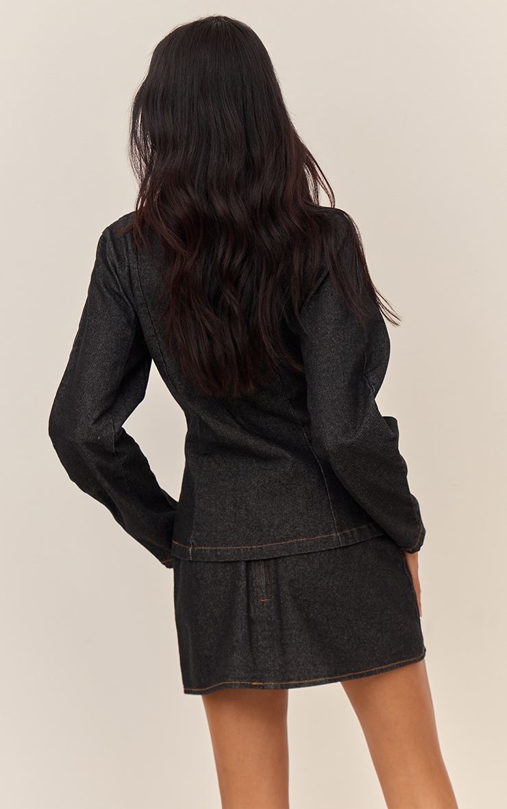 Raw Indigo Cocoon Sleeve Denim Blazer image 2