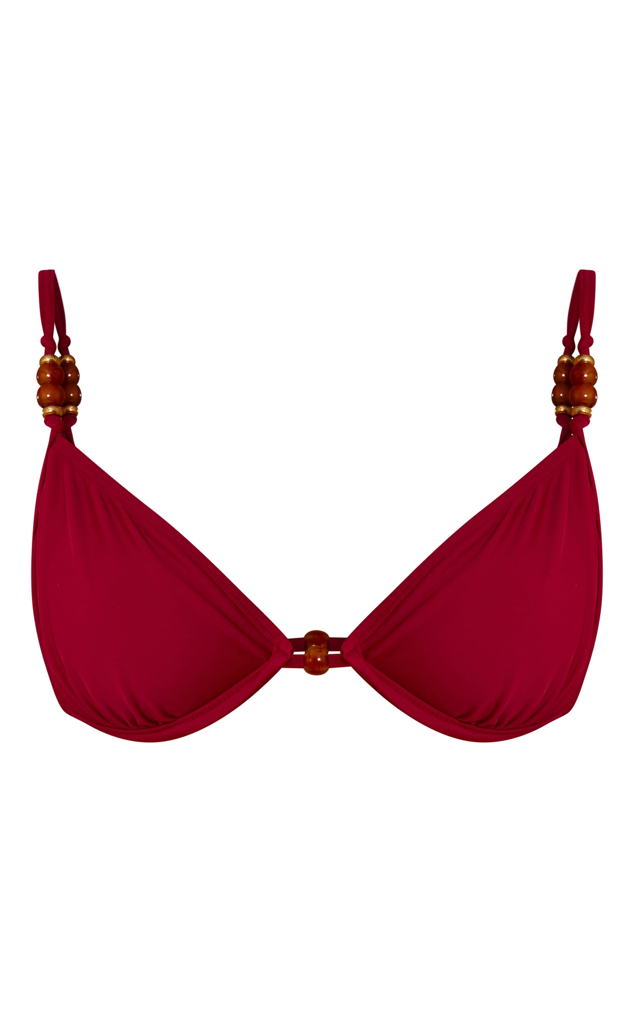 Magenta Ruched Mesh Panel Cup Bikini Top image 5